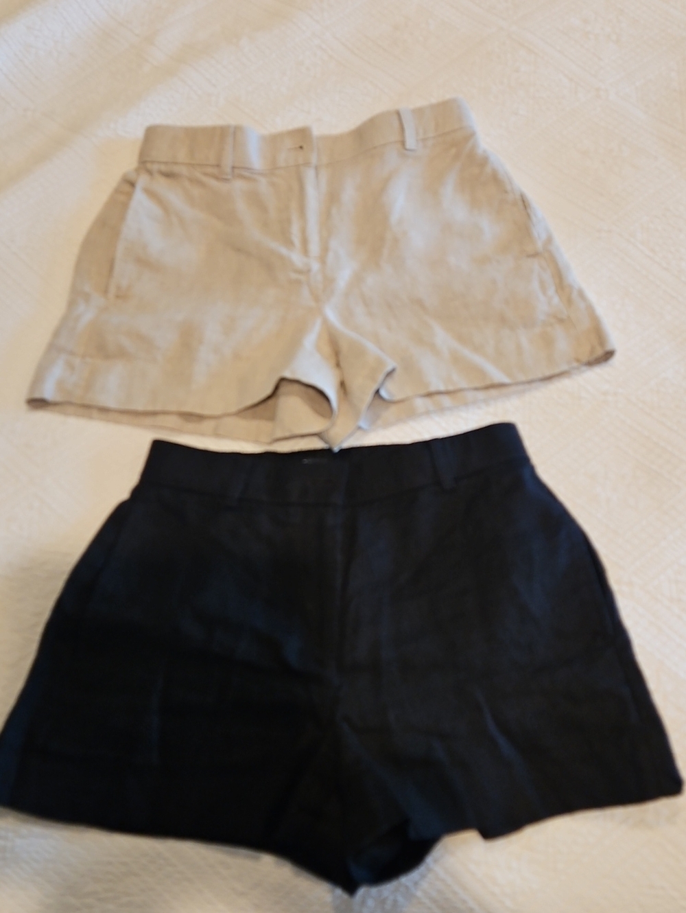 J. Crew Beige and Black Women's Shorts Duo